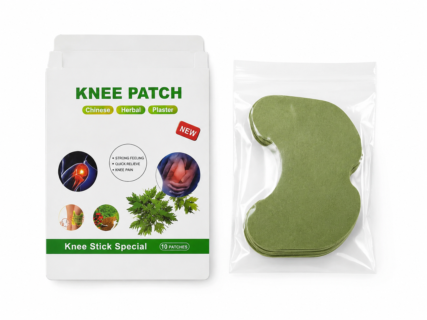 Knee Pain Relief Patch | Herbal Knee Patch | Self-Adhesive Knee Support Patch | Pack of 10