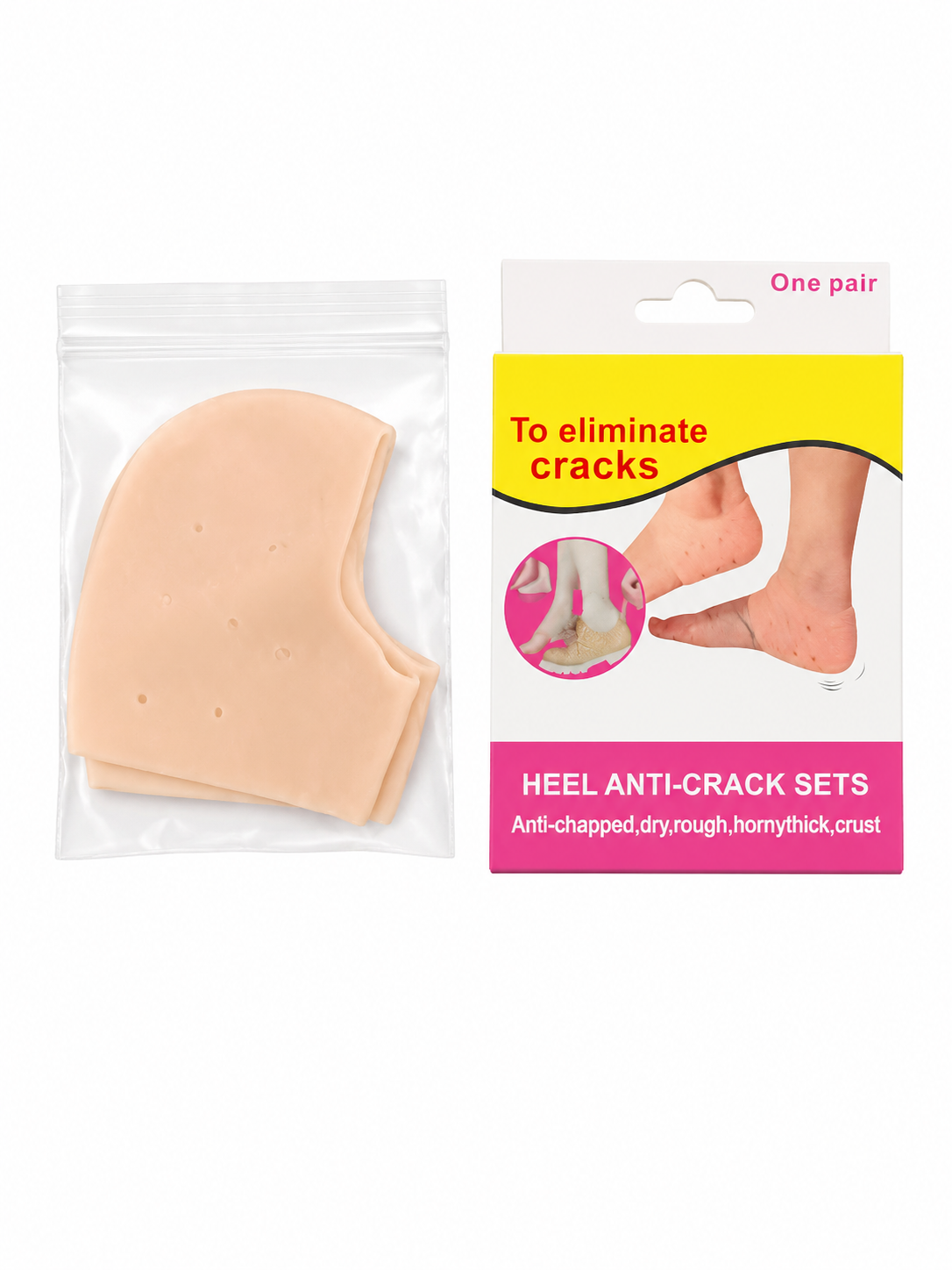 Silicone Heel Protector & Anti-Crack Foot Sleeves – 1 Pair