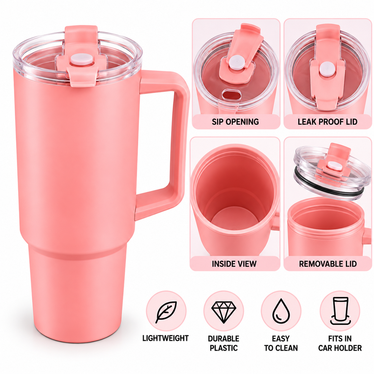 Lievon 1200ml Premium Plastic Tumbler (Multiple Colours)